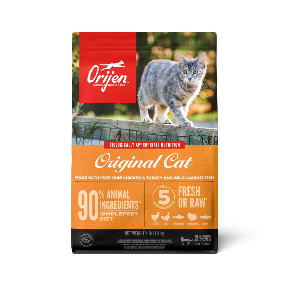 ORIJEN Original Cat Food 4lb bag, grain-free high-protein nutrition