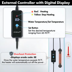Orlushy 25W compact design saves space in tight 1-5 gallon tanks.