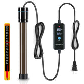 Orlushy 300W aquarium heater with external controller for precise temperature control in tanks.