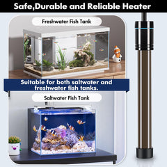 Orlushy 500W heater quartz glass construction provides durable, safer tank heating.