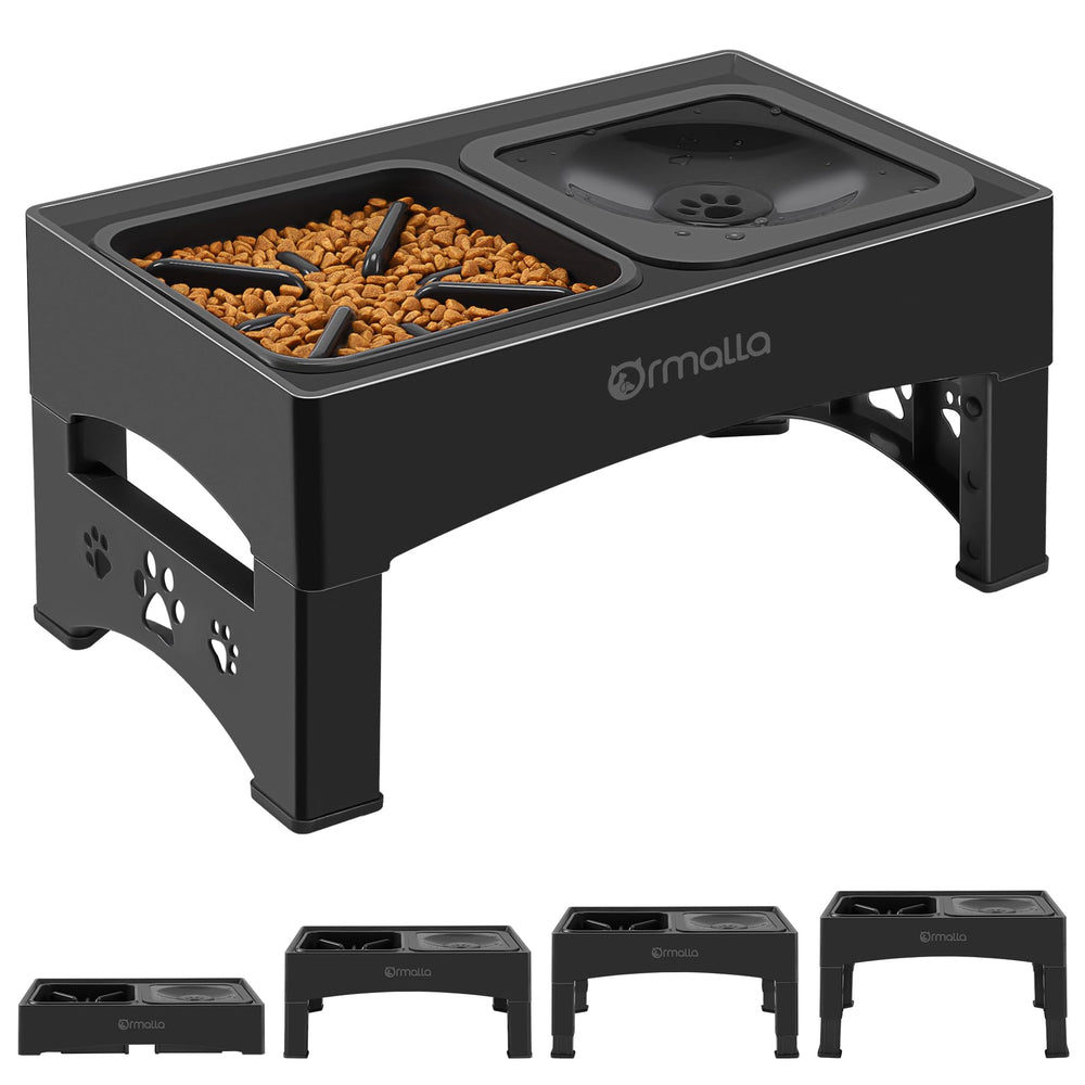 Ormalla elevated slow-feeder with four heights for growing dogs.