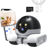 OROMVO Pet Camera front view provides wide-area monitoring with dual lenses.