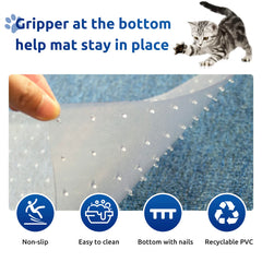 Oroonoko carpet protector cut-to-fit shows flexible doorway shaping
