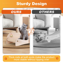 Oroonoko cat scratcher bed with toy balls for interactive indoor play