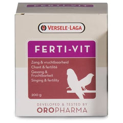 Oropharma Ferti-Vit bottle helps support breeding readiness in canaries and finches.