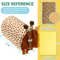 ORZECHKO Guinea Pig Tunnel House curtains at ends create a calm retreat.