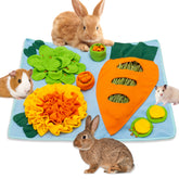 ORZECHKO Rabbit Hay Feeder Mat full view for indoor enrichment and slow feeding.
