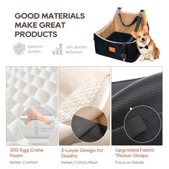 OSNBATN dog car seat has a removable washable cover for quick cleanup.