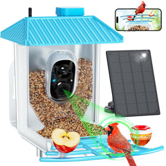 Osoeri smart bird feeder camera front view captures visitors with AI IDs for easy backyard watching