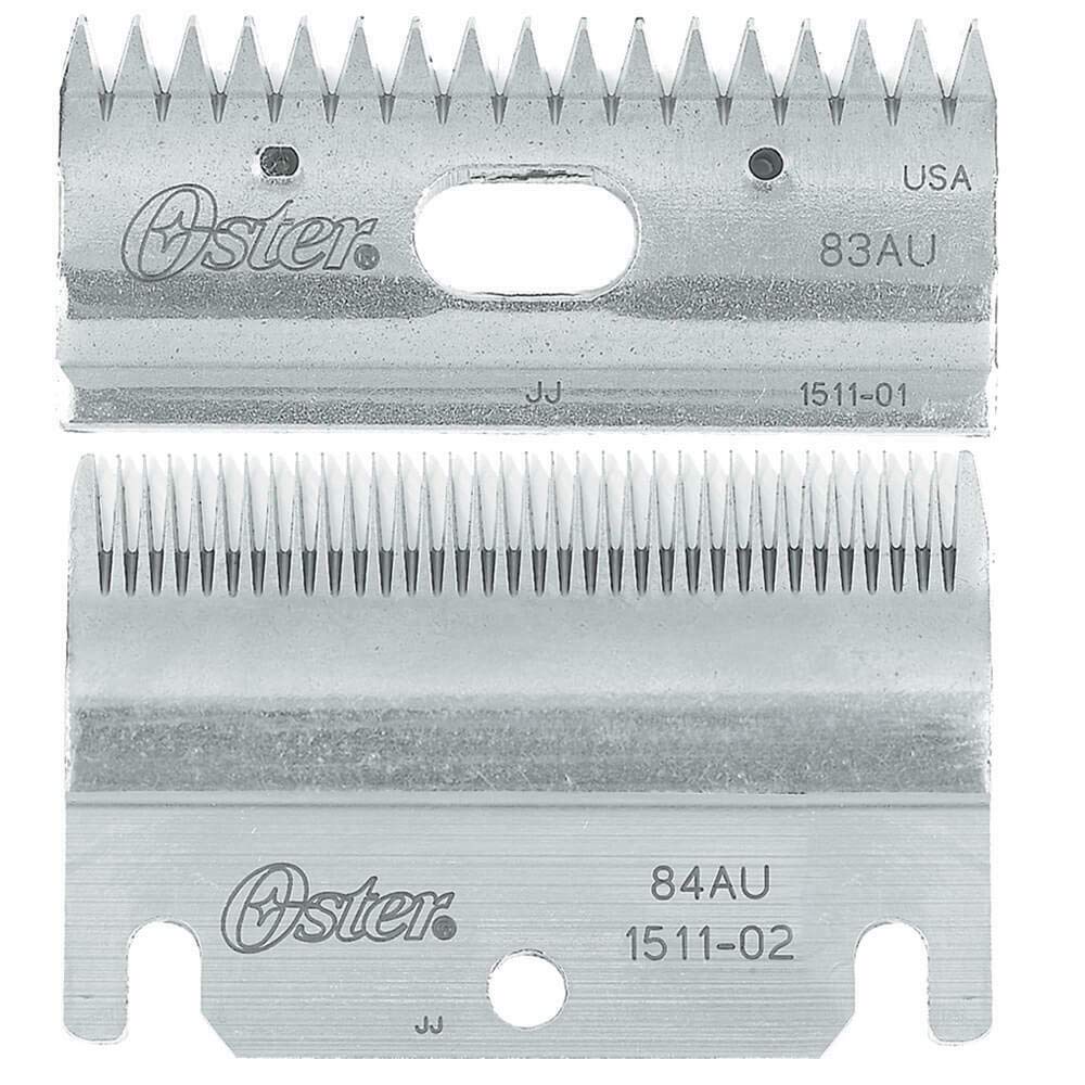 Oster Clipmaster blade set 83AU-84AU for precise animal clipping with durable, sharp performance.
