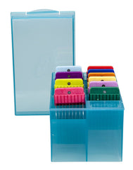 Oster guide combs color coding helps fast size selection during grooming.