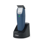 Oster Professional Fast Feed cordless pet clippers blue front view for cordless grooming versatility