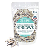 Otis and Pearly freeze-dried minnows dog treat bag – convenient single-ingredient protein.