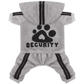 Otunrues dog hoodie back security print showcases warmth for chilly walks