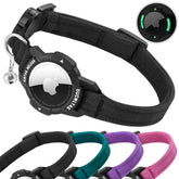 OUCWLTAG luminous AirTag cat collar with secure buckle for nighttime visibility