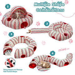 OUHOU cat tunnel bed donut shape provides a cozy hideaway for pets