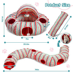 OUHOU cat tunnel bed entrance and exit for playful peekaboo exploration