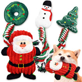 Ousiya Christmas dog toy Santa Claus close-up shows playful squeak for interactive fun