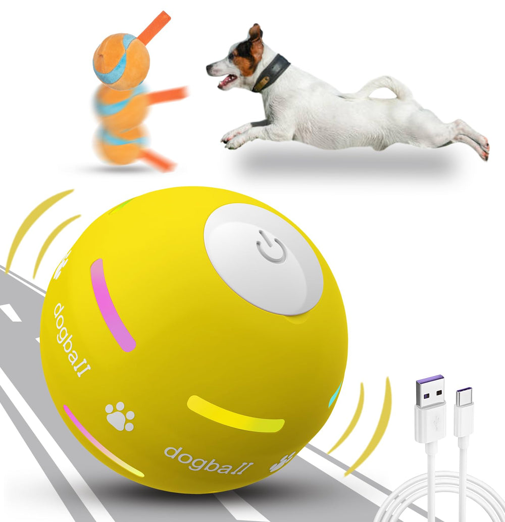 OULUXYLS dog ball rolling mode on hard floors for interactive play.