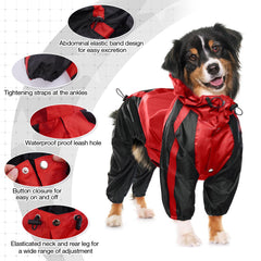 OUOBOB dog raincoat button-closed belly for secure dry fit