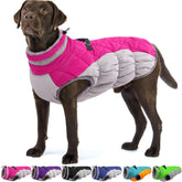 OUOBOB dog winter jacket waterproof shell keeps dogs dry during rain or snow.