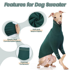 OUOBOB Greyhound Sweater side view highlights stretchy fabric for easy on and off.