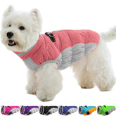 OUOBOB small dog coat pink back-view showing waterproof exterior for rain protection