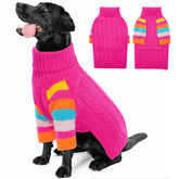 OUOBOB Rosered XXXL sweater back view provides extra warmth for large dogs