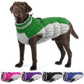 OUOBOB XXL dog coat back zipper for easy on and off during winter walks.