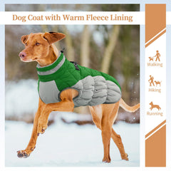OUOBOB XXL dog coat reflective strips enhance visibility at dusk.