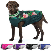 OUOBOB XXXL dog jacket front view shows weatherproof warmth for outdoor walks