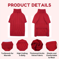 OUOBOB XXXL dog sweater red back view with cozy coverage