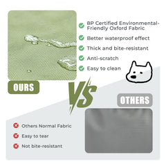 OUPEIWAWA waterproof Oxford fabric cover closeup highlights chew-proof durability.