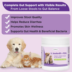 Ourea S.boulardii + FOS dosing scoop enables precise pet servings.