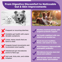 Ourea S.boulardii + FOS powder sprinkled on kibble aids digestion.