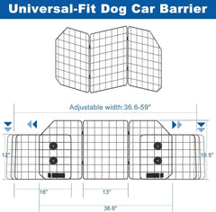 OUSHENG dog barrier SUV side clips secure placement during sudden braking for safety.