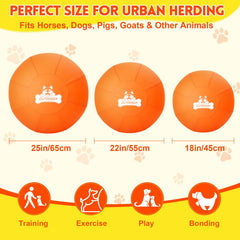 Outdoggy Herding Ball puncture-resistant cover protects teeth during chew-friendly play.
