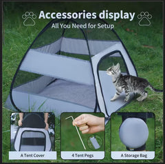 Outdoor Cat Cages spacious interior with 31.5 inch dimensions for pets.