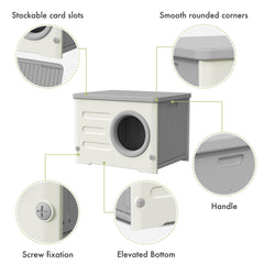 Outdoor Cat House interior dimensions accommodate two adult cats.