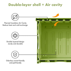 Outdoor Cat House sealed-sides demonstrate windproof protection for outdoors.