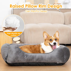Oveppy dog bed fleece surface keeps pets warm and snuggly.
