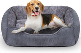 Oveppy dog bed raised sides offer a cozy headrest for peaceful naps.