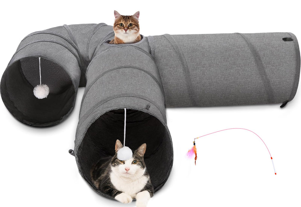 Ownpets cat tunnel with 12 inch diameter for large cats' comfortable play