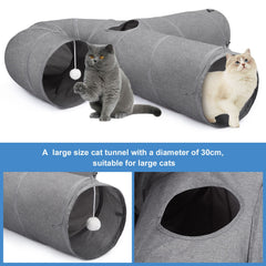 Ownpets cat tunnel 3 way curve enhances exploration and routes