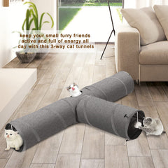 Ownpets cat tunnel folded for travel offers portable play on the go.