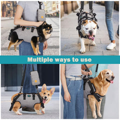 Ownpets Dog Sling Harness shoulder carry offers versatile support during outdoor walks.