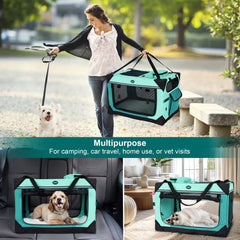 Ownpets folding pet carrier for travel offers quick setup and portability.