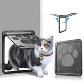 Ownpets Pet Screen Door front view: sleek black frame for easy pet access