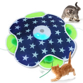 Oxawo interactive cat toy with moving feather in mat front sparks hunting play