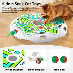 Oxawo cat toy three modes white soft, active, and interactive with LED color cues.